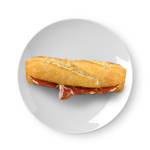 Reserve serrano ham baguette