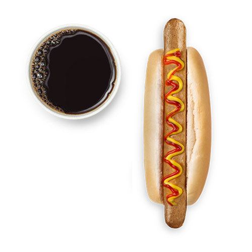 Vegetarian hot dog + soda