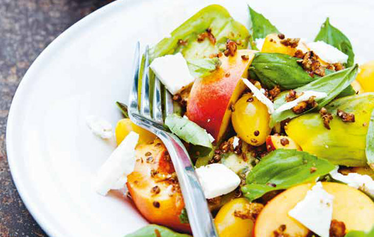  Nectarine and tomato salad with taklia 